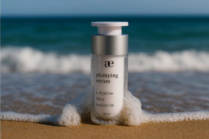 AE Plumping Serum by the water